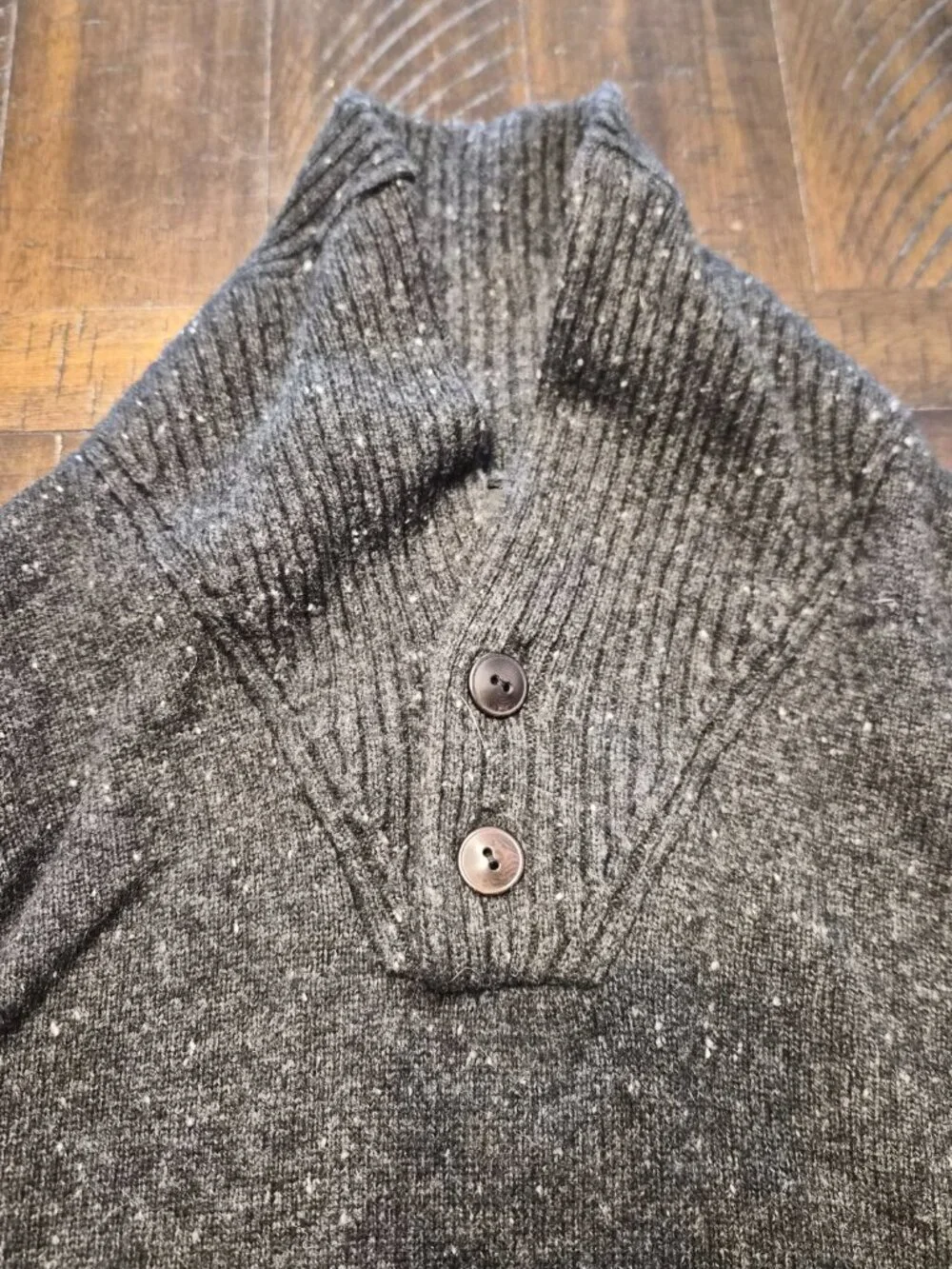 J Crew Sweater Mens Size XL Gray Merino Wool Blend Shawl Collar Grandpacore G282